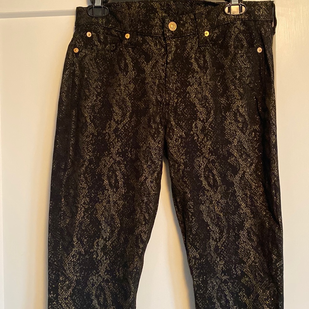 7 for all mankind size 29 glitter snakeskin, stretch, skinny jeans